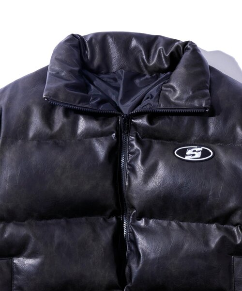 WHO’S WHO gallery【UNISEX】ヴィンテージライクブルゾン UNISEX/サイズ展開あり】Sロゴヴィンテージライク中綿レザー
