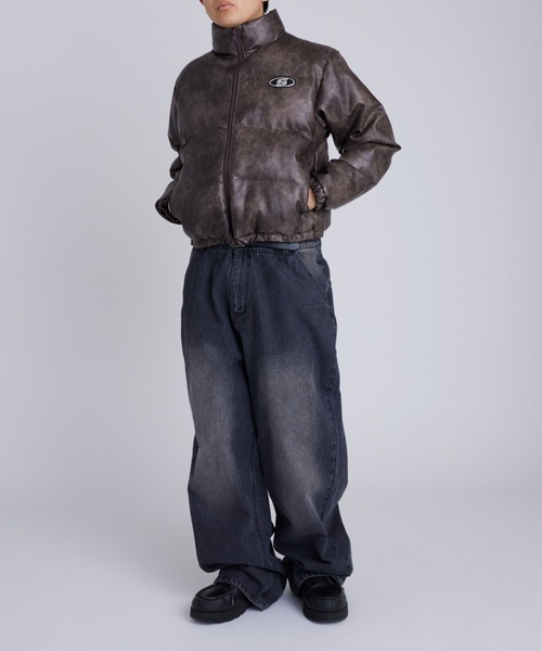 WHO’S WHO gallery【UNISEX】ヴィンテージライクブルゾン セール】ステンカラーヴィンテージライクレザーブルゾン