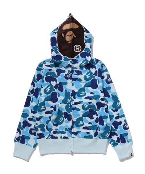 A BATHING APE アベイシングエイプ 青 グレー フード付ロンT M ABC CAMO 2ND APE FULL ZIP HOODIE（パーカー）｜A BATHING APE（ア