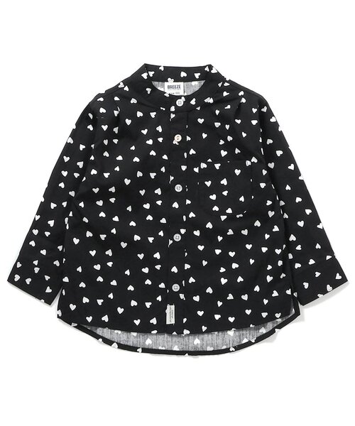 BREEZE（ブリーズ）の「【リンク/ジュニア対応】ノーカラーシャツ（シャツ/ブラウス・キッズ・オフホワイト/ブラック/アイボリー/ストライプ・130/120/110/100/90/140/80）」の3枚目の写真