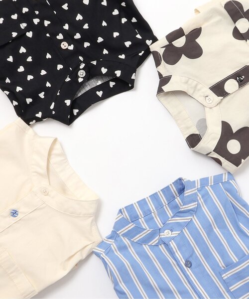 BREEZE（ブリーズ）の「【リンク/ジュニア対応】ノーカラーシャツ（シャツ/ブラウス・キッズ・オフホワイト/ブラック/アイボリー/ストライプ・130/120/110/100/90/140/80）」の10枚目の写真