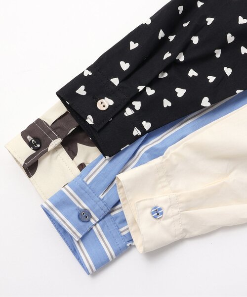 BREEZE（ブリーズ）の「【リンク/ジュニア対応】ノーカラーシャツ（シャツ/ブラウス・キッズ・オフホワイト/ブラック/アイボリー/ストライプ・130/120/110/100/90/140/80）」の12枚目の写真