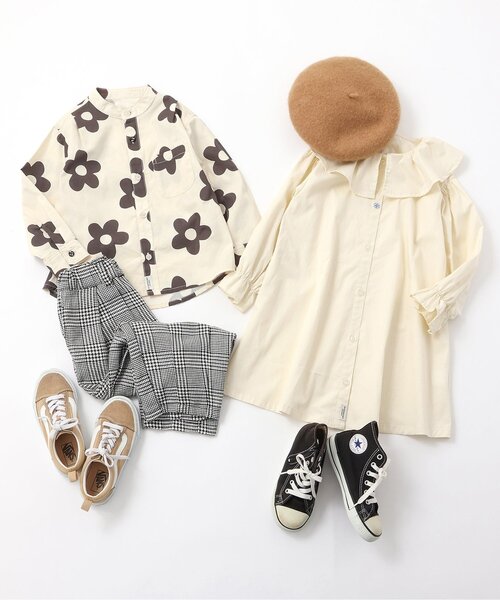 BREEZE（ブリーズ）の「【リンク/ジュニア対応】ノーカラーシャツ（シャツ/ブラウス・キッズ・オフホワイト/ブラック/アイボリー/ストライプ・130/120/110/100/90/140/80）」の14枚目の写真