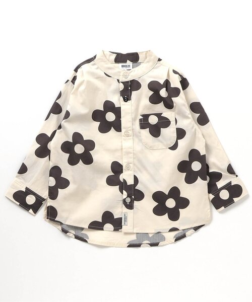 BREEZE（ブリーズ）の「【リンク/ジュニア対応】ノーカラーシャツ（シャツ/ブラウス・キッズ・オフホワイト/ブラック/アイボリー/ストライプ・130/120/110/100/90/140/80）」の16枚目の写真