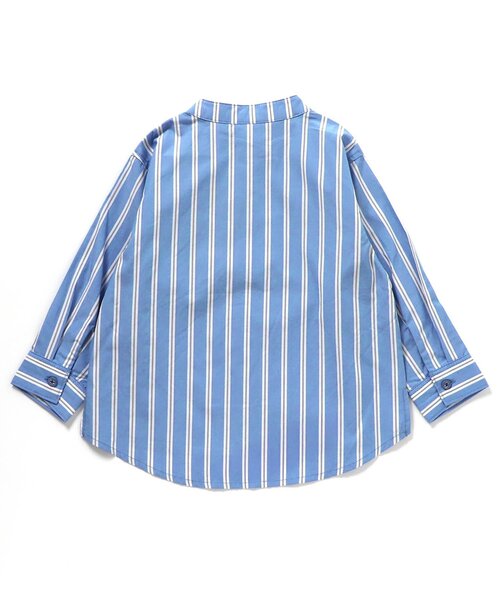 BREEZE（ブリーズ）の「【リンク/ジュニア対応】ノーカラーシャツ（シャツ/ブラウス・キッズ・オフホワイト/ブラック/アイボリー/ストライプ・130/120/110/100/90/140/80）」の18枚目の写真