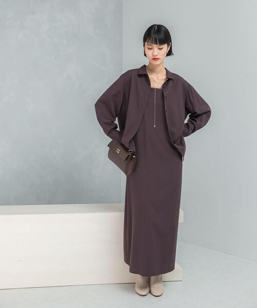 URBAN RESEARCH ROSSO WOMEN（アーバンリサーチ　ロッソ）の「イージーケアウーステッドシャツ（シャツ/ブラウス・レディース・ネイビー/バーガンディー・FREE）」の7枚目の写真