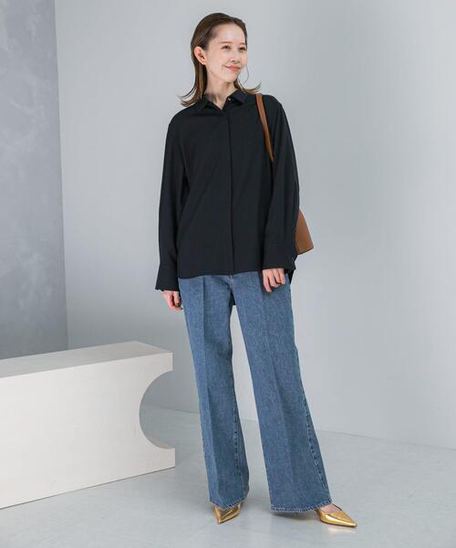 URBAN RESEARCH ROSSO WOMEN（アーバンリサーチ　ロッソ）の「イージーケアウーステッドシャツ（シャツ/ブラウス・レディース・ネイビー/バーガンディー・FREE）」の14枚目の写真