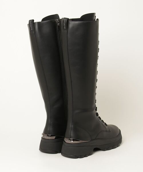 +diana（プラスダイアナ）の「【軽量】レースアップロングブーツ（ブーツ・レディース・ブラック/アイボリー・22.0cm/22.5cm/23.0cm/23.5cm/24.0cm/24.5cm/25.0cm/21.5cm/25.5cm）」の9枚目の写真