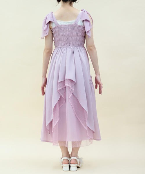 axes femme POETIQUE（アクシーズファムポエティック）の「バックフリルロングワンピース（ワンピース・レディース・ピンク/クリーム/ブラック・MEDIUM）」の6枚目の写真