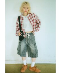 LOVETOXIC | 【LTXC】ハーフデニムカーゴパンツ(デニムパンツ)