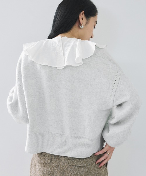 VIS（ビス）の「ハートアソートパール釦ラメミックスカーディガン/イージーケア・一部WEB限定カラー（カーディガン/ボレロ・レディース・チャコールグレー/ライトグレー/ブラック/ブルー/ダークパープル/ピンク系その他2/ブラウン系その他/レッド・FREE）」の11枚目の写真