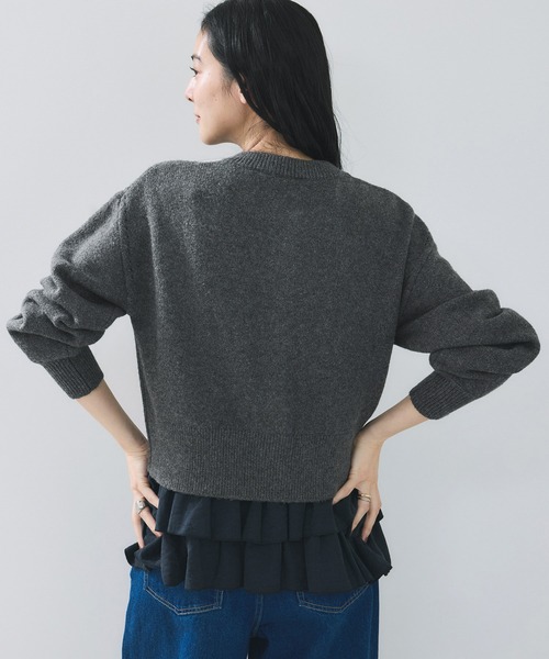 VIS（ビス）の「ハートアソートパール釦ラメミックスカーディガン/イージーケア・一部WEB限定カラー（カーディガン/ボレロ・レディース・チャコールグレー/ライトグレー/ブラック/ブルー/ダークパープル/ピンク系その他2/ブラウン系その他/レッド・FREE）」の14枚目の写真