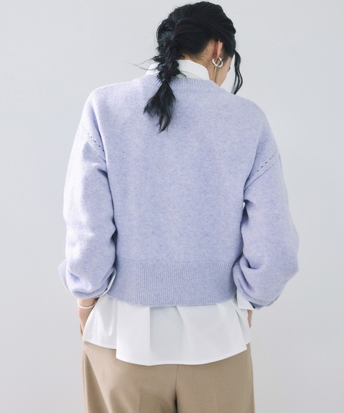 VIS（ビス）の「ハートアソートパール釦ラメミックスカーディガン/イージーケア・一部WEB限定カラー（カーディガン/ボレロ・レディース・チャコールグレー/ライトグレー/ブラック/ブルー/ダークパープル/ピンク系その他2/ブラウン系その他/レッド・FREE）」の22枚目の写真