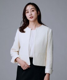 美品☆UNTITLED アンタイトル　ツイードジャケット きれいめカジュアル/通勤/入卒】ファンシーツイード ジャケット