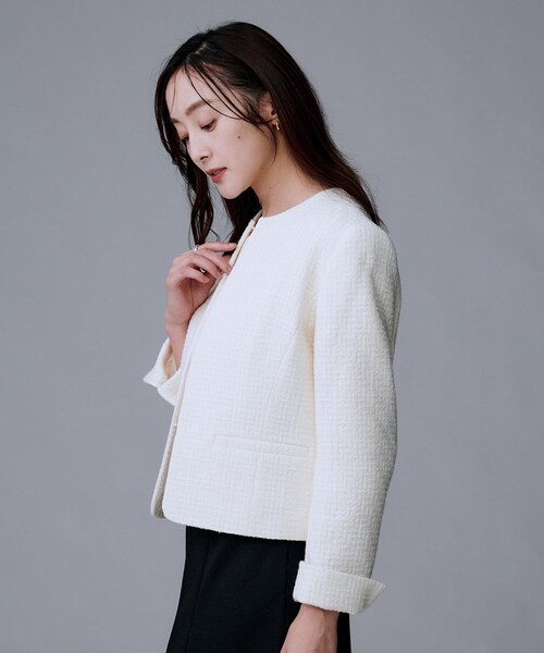 セール】【セットアップ可/通勤スーツ/セレモニー】ツイードジャケット