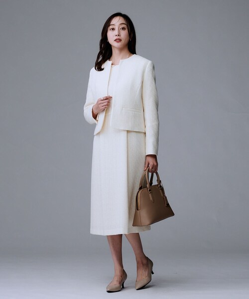 セール】【セットアップ可/通勤スーツ/セレモニー】ツイードジャケット