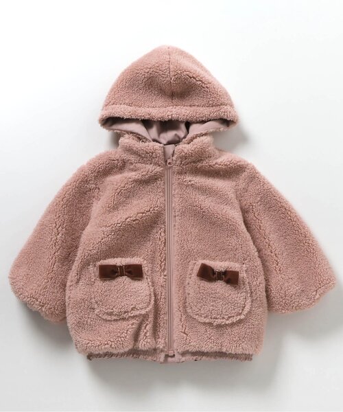 apres les cours（アプレレクール）の「【WEB限定/2WAY】ペプラムリバーシブルアウター（ダウンジャケット/コート・キッズ・ピンク/アイボリー/ブラック・130/120/110/100/90/80/140）」の6枚目の写真