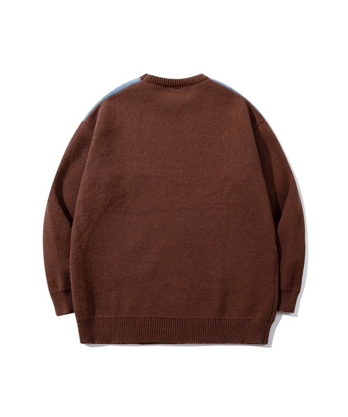 HOOK(フック)の「HOOK -original- キャンプおじさん配色ニット(ニット/セーター・メンズ・パープル/ブラウン・LARGE/X-LARGE/MEDIUM)」の4枚目の写真