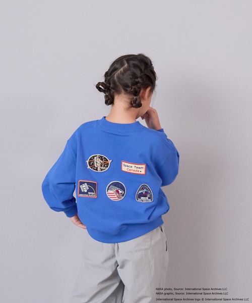 LOWRYS FARM（ローリーズファーム）の「ＮＡＳＡワッペンスウェット　593056（スウェット・キッズ・ブラック/ブルー/グレー・120cm/150cm/140cm/130cm/110cm）」の3枚目の写真