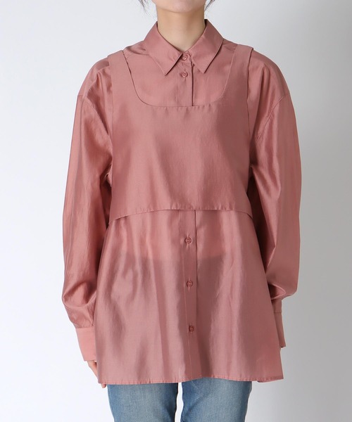 Jines（ジネス）の「ビスチェレイヤード2WAYシャツ（シャツ/ブラウス・レディース・グレー/ブラウン/ピンク・38）」の4枚目の写真