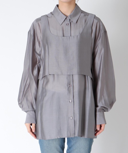 Jines（ジネス）の「ビスチェレイヤード2WAYシャツ（シャツ/ブラウス・レディース・グレー/ブラウン/ピンク・38）」の8枚目の写真