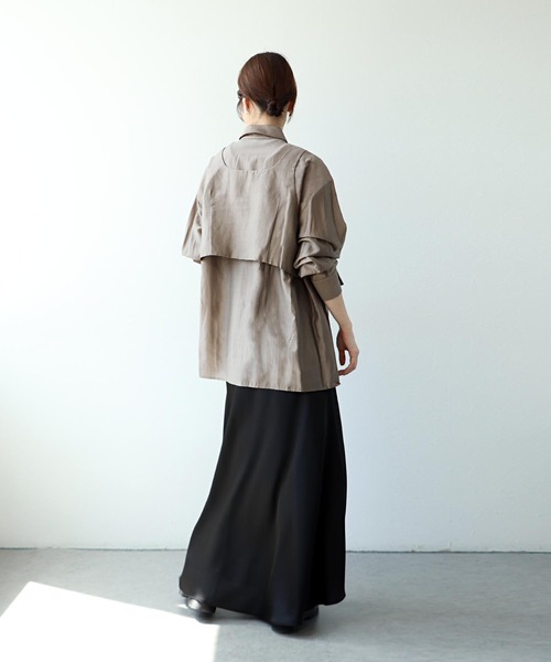 Jines（ジネス）の「ビスチェレイヤード2WAYシャツ（シャツ/ブラウス・レディース・グレー/ブラウン/ピンク・38）」の21枚目の写真