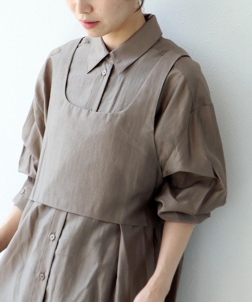 Jines（ジネス）の「ビスチェレイヤード2WAYシャツ（シャツ/ブラウス・レディース・グレー/ブラウン/ピンク・38）」の19枚目の写真