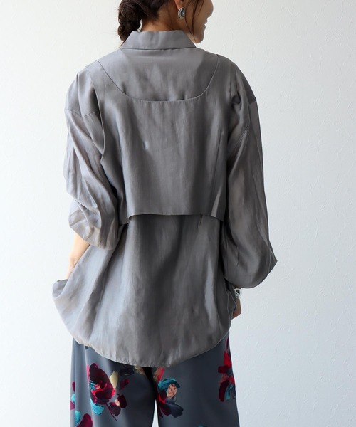 Jines（ジネス）の「ビスチェレイヤード2WAYシャツ（シャツ/ブラウス・レディース・グレー/ブラウン/ピンク・38）」の5枚目の写真