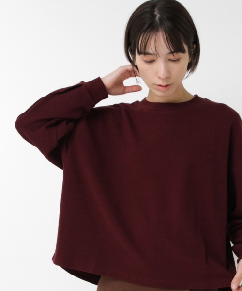 RNA-N(アールエヌエーエヌ)の「M2540 ブロックインレイタックスリーブプルオーバー(Tシャツ/カットソー・レディース・バーガンディー/ブラック/キナリ・FREE)」の3枚目の写真