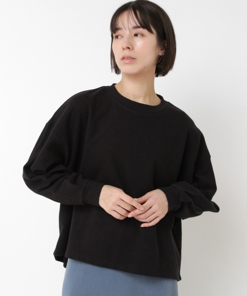 RNA-N(アールエヌエーエヌ)の「M2540 ブロックインレイタックスリーブプルオーバー(Tシャツ/カットソー・レディース・バーガンディー/ブラック/キナリ・FREE)」の1枚目の写真
