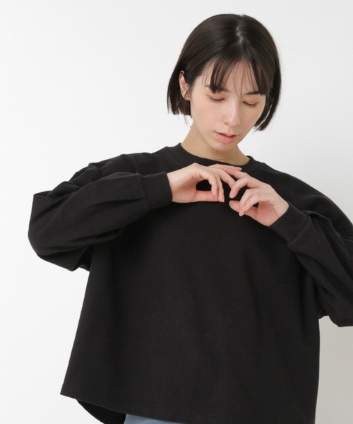 RNA-N(アールエヌエーエヌ)の「M2540 ブロックインレイタックスリーブプルオーバー(Tシャツ/カットソー・レディース・バーガンディー/ブラック/キナリ・FREE)」の14枚目の写真