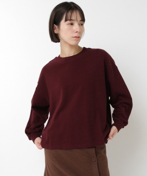 RNA-N(アールエヌエーエヌ)の「M2540 ブロックインレイタックスリーブプルオーバー(Tシャツ/カットソー・レディース・バーガンディー/ブラック/キナリ・FREE)」の16枚目の写真