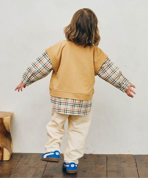 p.premier（ピードットプルミエ）の「【ジュニア対応】ベストとくっつきトップス（スウェット・キッズ・アイボリー/ベージュ/ダークブラウン・80/90/100/110/120/130/140）」の19枚目の写真