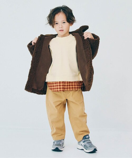 p.premier（ピードットプルミエ）の「【ジュニア対応】ベストとくっつきトップス（スウェット・キッズ・アイボリー/ベージュ/ダークブラウン・80/90/100/110/120/130/140）」の5枚目の写真