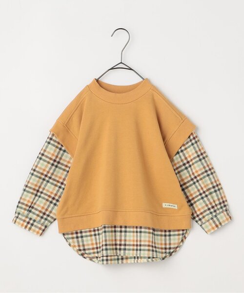 p.premier（ピードットプルミエ）の「【ジュニア対応】ベストとくっつきトップス（スウェット・キッズ・アイボリー/ベージュ/ダークブラウン・80/90/100/110/120/130/140）」の7枚目の写真