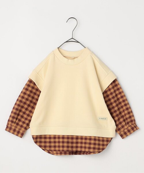 p.premier（ピードットプルミエ）の「【ジュニア対応】ベストとくっつきトップス（スウェット・キッズ・アイボリー/ベージュ/ダークブラウン・80/90/100/110/120/130/140）」の11枚目の写真