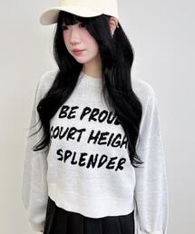 INGNI | ジャガードメッセージロゴショート丈ニット(ニット/セーター)