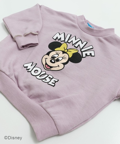 ディズニー〉ミニーマウス / 袖メロウ 裏毛トレーナー（スウェット