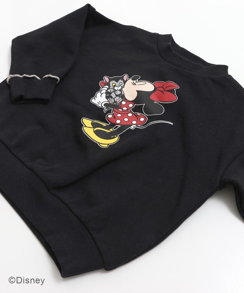 ディズニー〉ミニーマウス / 袖メロウ 裏毛トレーナー（スウェット