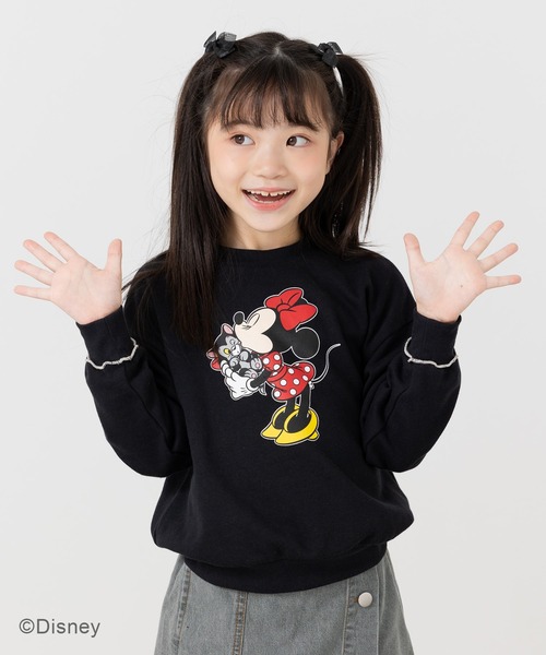 ディズニー〉ミニーマウス / 袖メロウ 裏毛トレーナー（スウェット