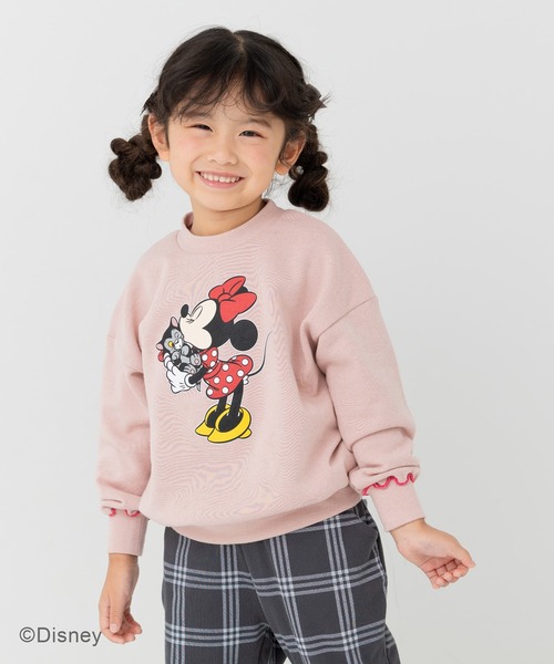 ディズニー〉ミニーマウス / 袖メロウ 裏毛トレーナー（スウェット