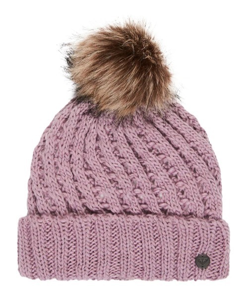 ROXY(ロキシー)の「BLIZZARD GIRL BEANIE /ロキシーキッズボンボン付きニット帽・ビーニー(ニットキャップ/ビーニー・キッズ・ライラック/ブラック・FREE)」の7枚目の写真