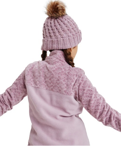ROXY(ロキシー)の「BLIZZARD GIRL BEANIE /ロキシーキッズボンボン付きニット帽・ビーニー(ニットキャップ/ビーニー・キッズ・ライラック/ブラック・FREE)」の5枚目の写真