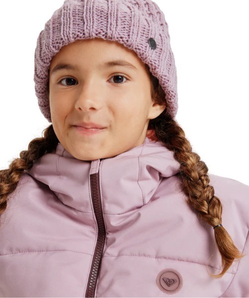 ROXY(ロキシー)の「BLIZZARD GIRL BEANIE /ロキシーキッズボンボン付きニット帽・ビーニー(ニットキャップ/ビーニー・キッズ・ライラック/ブラック・FREE)」の10枚目の写真