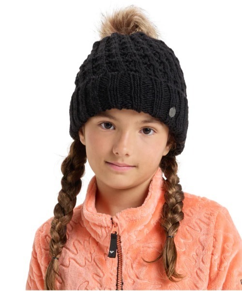 ROXY(ロキシー)の「BLIZZARD GIRL BEANIE /ロキシーキッズボンボン付きニット帽・ビーニー(ニットキャップ/ビーニー・キッズ・ライラック/ブラック・FREE)」の15枚目の写真