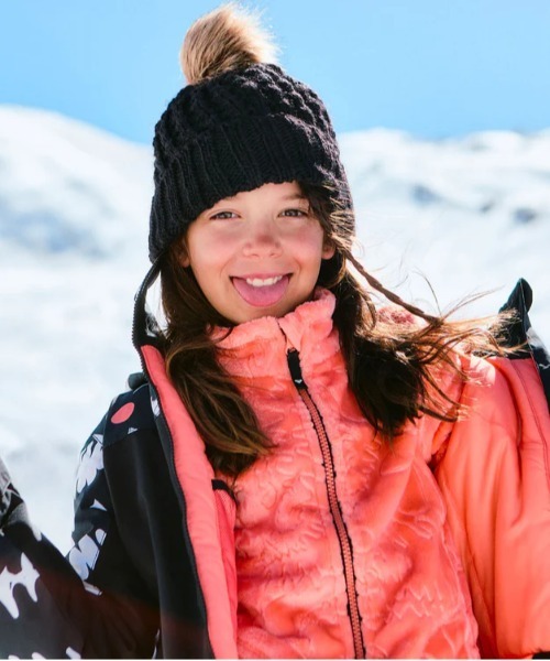 ROXY(ロキシー)の「BLIZZARD GIRL BEANIE /ロキシーキッズボンボン付きニット帽・ビーニー(ニットキャップ/ビーニー・キッズ・ライラック/ブラック・FREE)」の19枚目の写真
