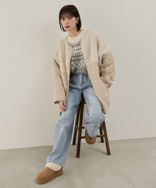 Shelly island(シェリーアイランド)の「ノルディックニットプルオーバー(ニット/セーター・レディース・グレー/ブラック・FREE)」の17枚目の写真