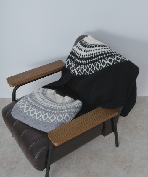 Shelly island(シェリーアイランド)の「ノルディックニットプルオーバー(ニット/セーター・レディース・グレー/ブラック・FREE)」の18枚目の写真