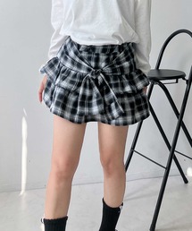 AS KNOW AS plus | ♪シャツ風チェックティアードミニスカート(スカート)