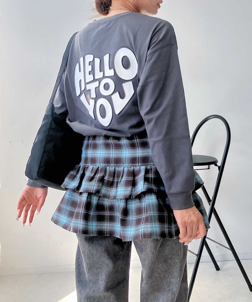 AS KNOW AS plus（アズノゥアズプラス）の「♪シャツ風チェックティアードミニスカート（スカート・レディース・ブラック系/ブラウン系・FREE）」の5枚目の写真